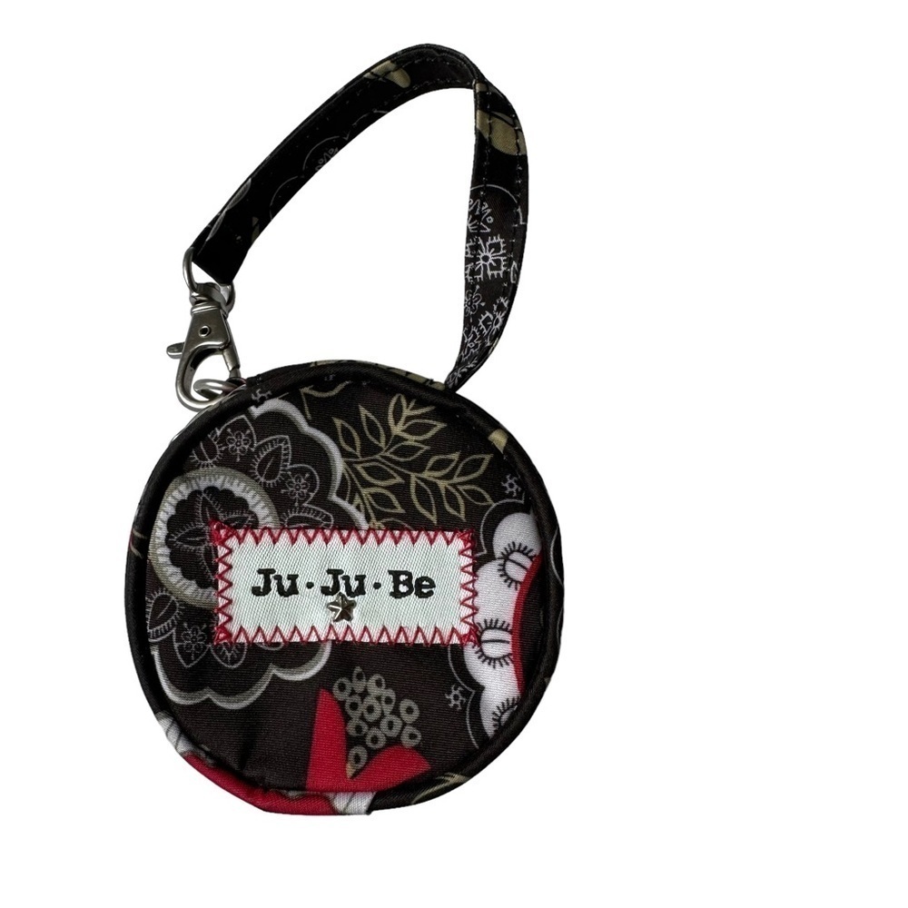 JuJu Bee Black Floral Diaper and Wipes Wristlet with Matching Pacifier Holder - Picture 8 of 9